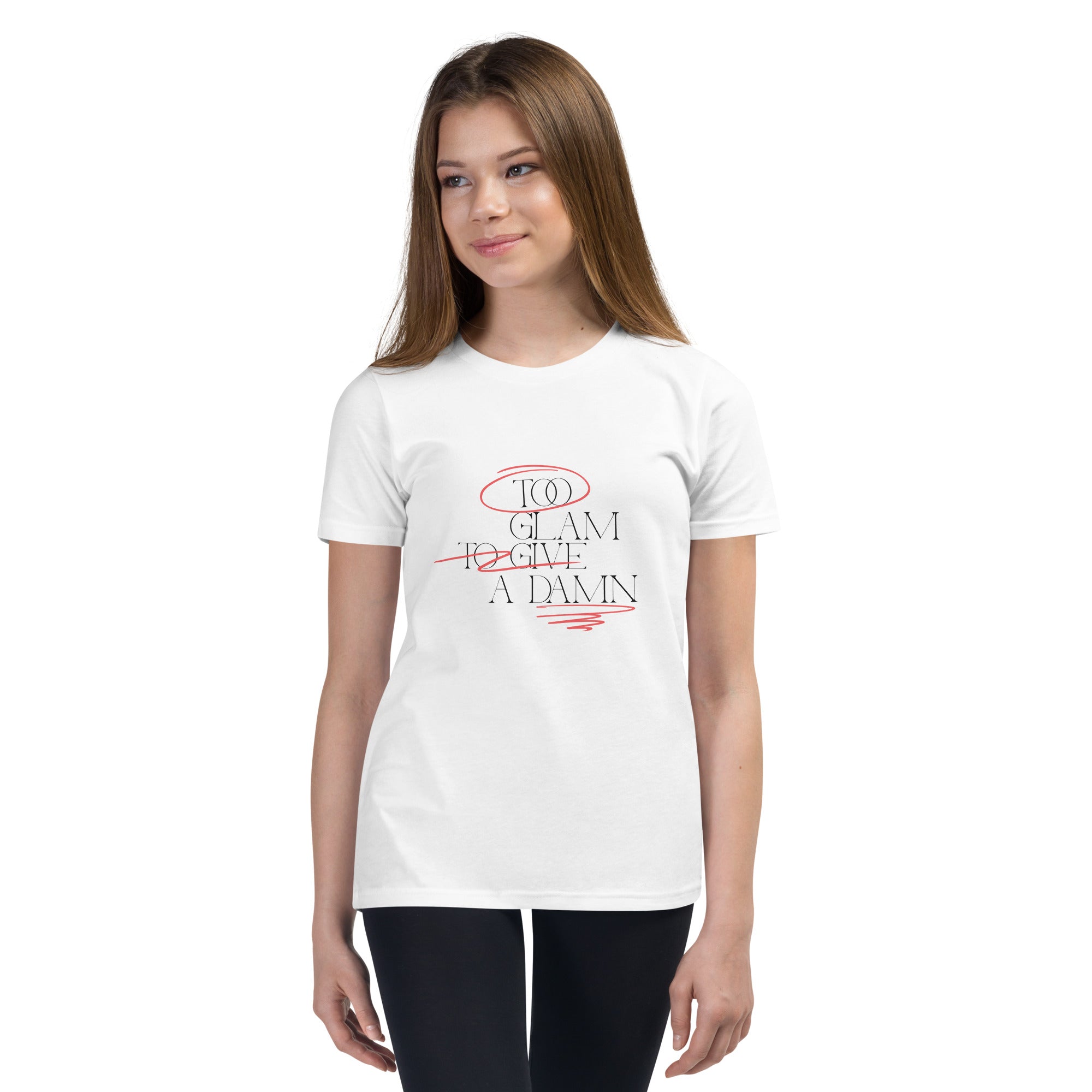 Too glam to give a damn - Youth Short Sleeve T-Shirt