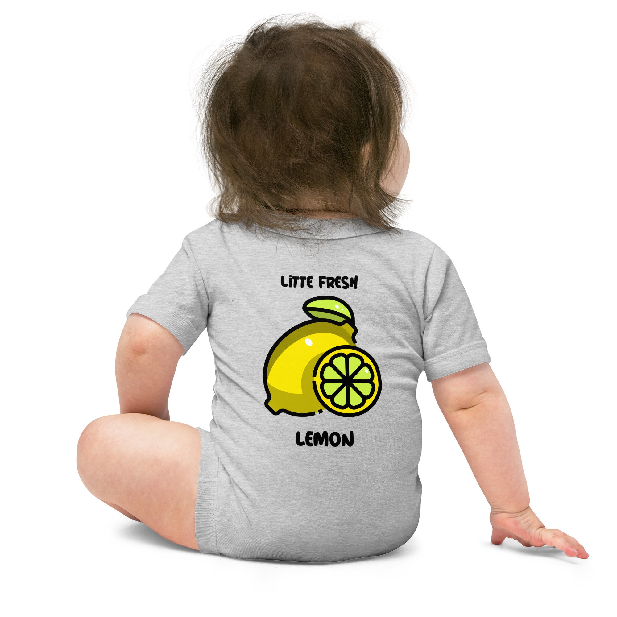 Little fresh lemon - Baby short sleeve one piece (back print)