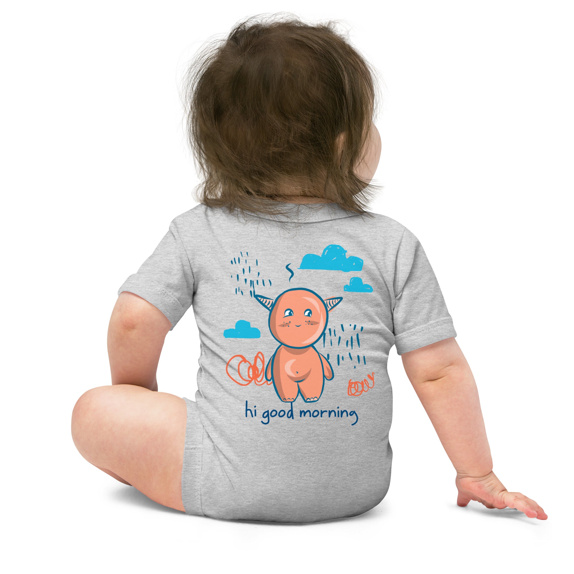 cute little monster - Baby short sleeve one piece (back print)