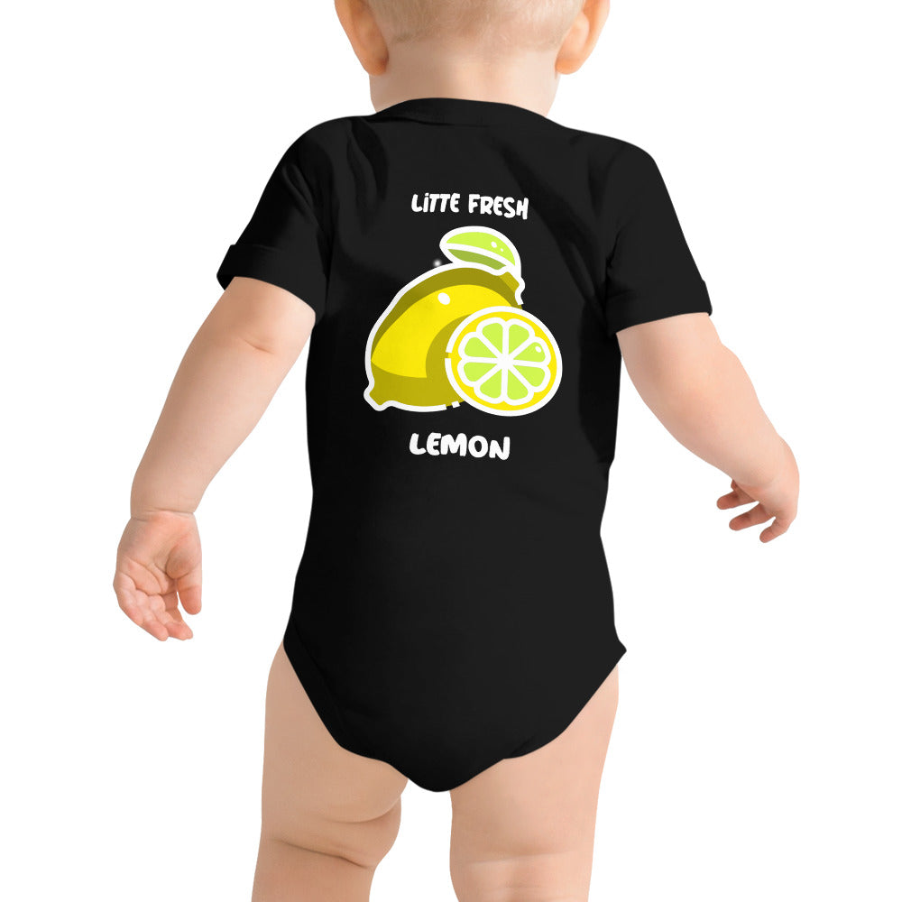 Little fresh lemon - Baby short sleeve one piece (back print)