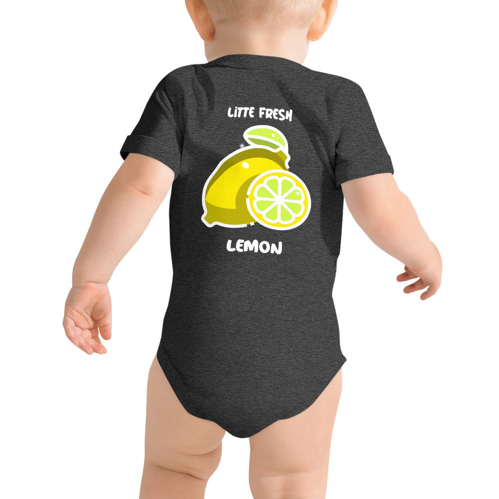 Little fresh lemon - Baby short sleeve one piece (back print)