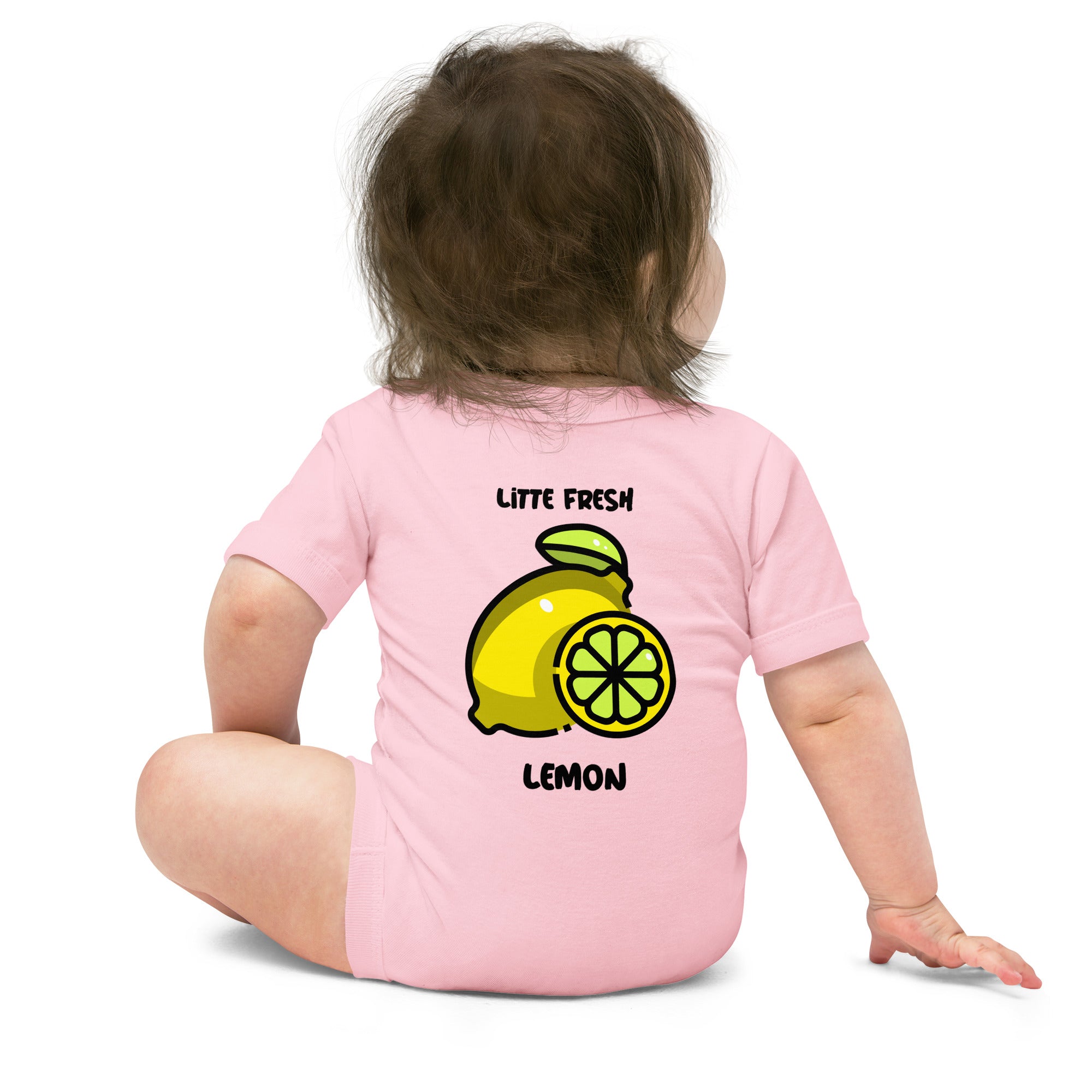 Little fresh lemon - Baby short sleeve one piece (back print)