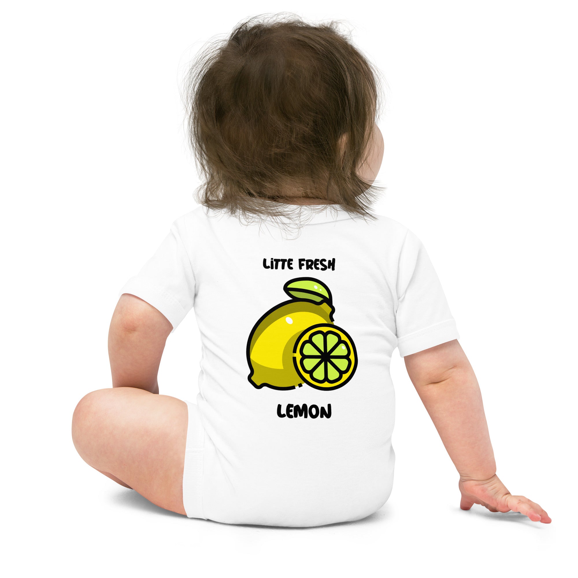 Little fresh lemon - Baby short sleeve one piece (back print)