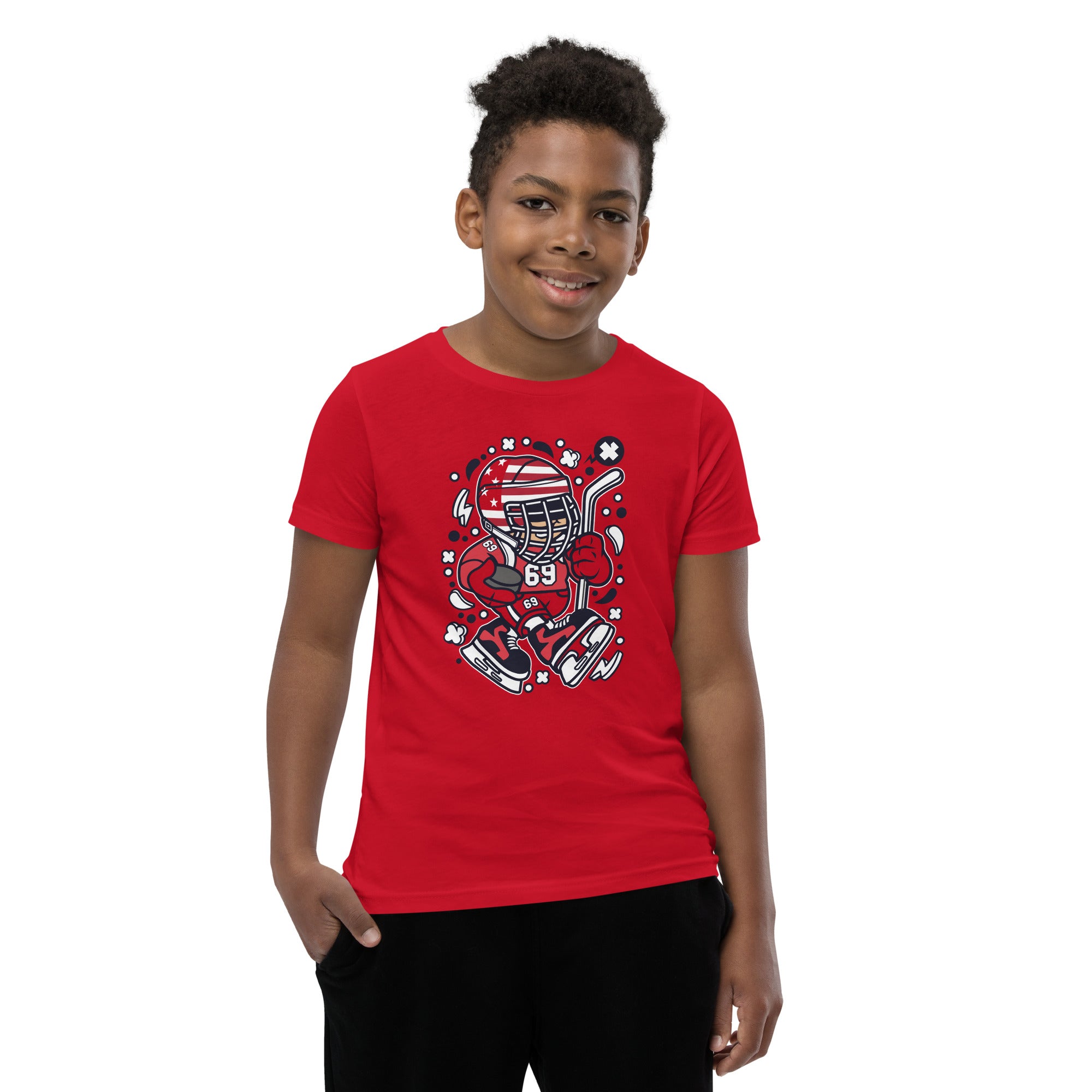 American Hockey Kid - Youth Short Sleeve T-Shirt